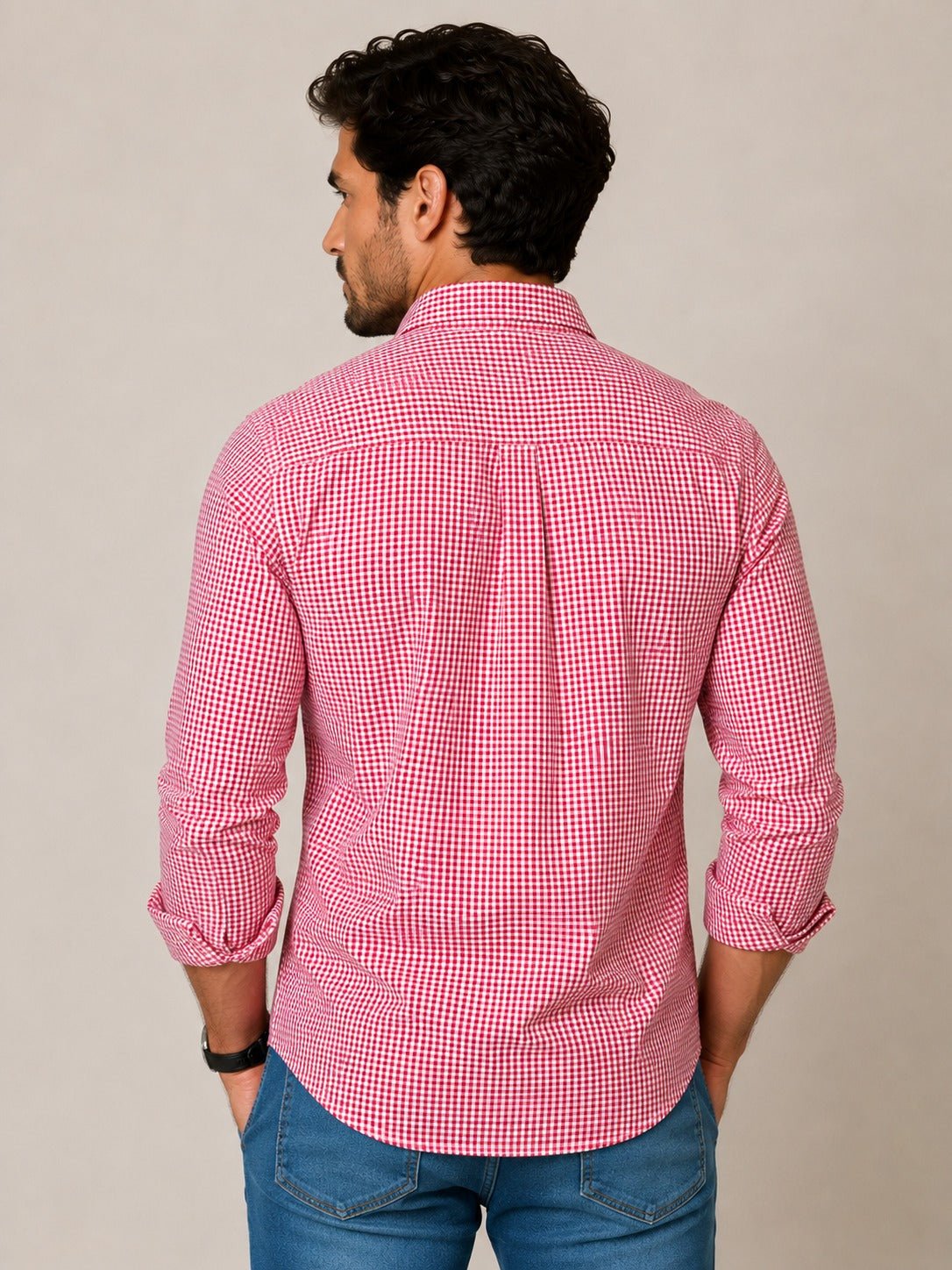 Camisa RL Manga Longa Vermelha Xadrez Com Poney Azul - Henri Store