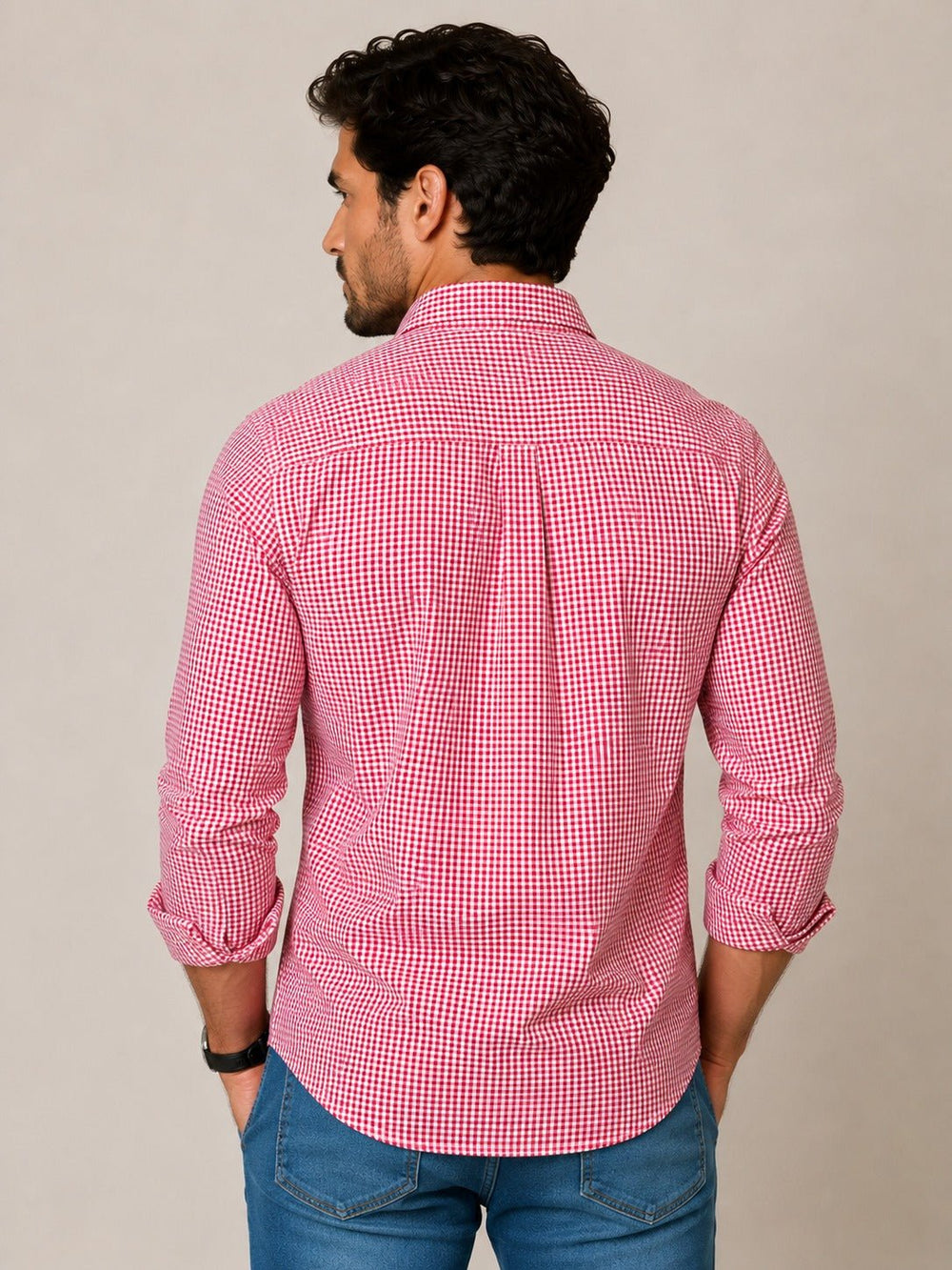 Camisa RL Manga Longa Vermelha Xadrez Com Poney Azul - Henri Store