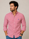 Camisa RL Manga Longa Vermelha Xadrez Com Poney Azul - Henri Store