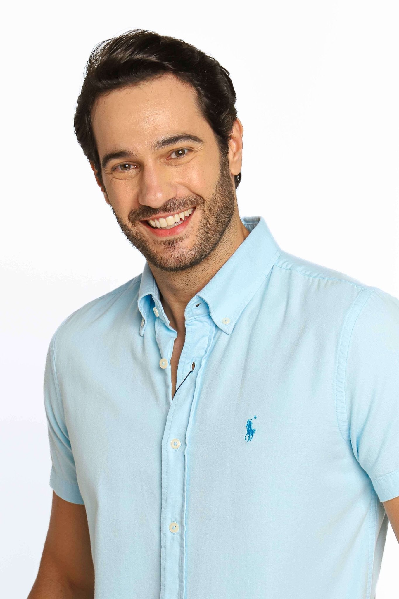 Camisa RL Mc Custom Fit Azul Claro Ponei Azul - Live - Henri Store
