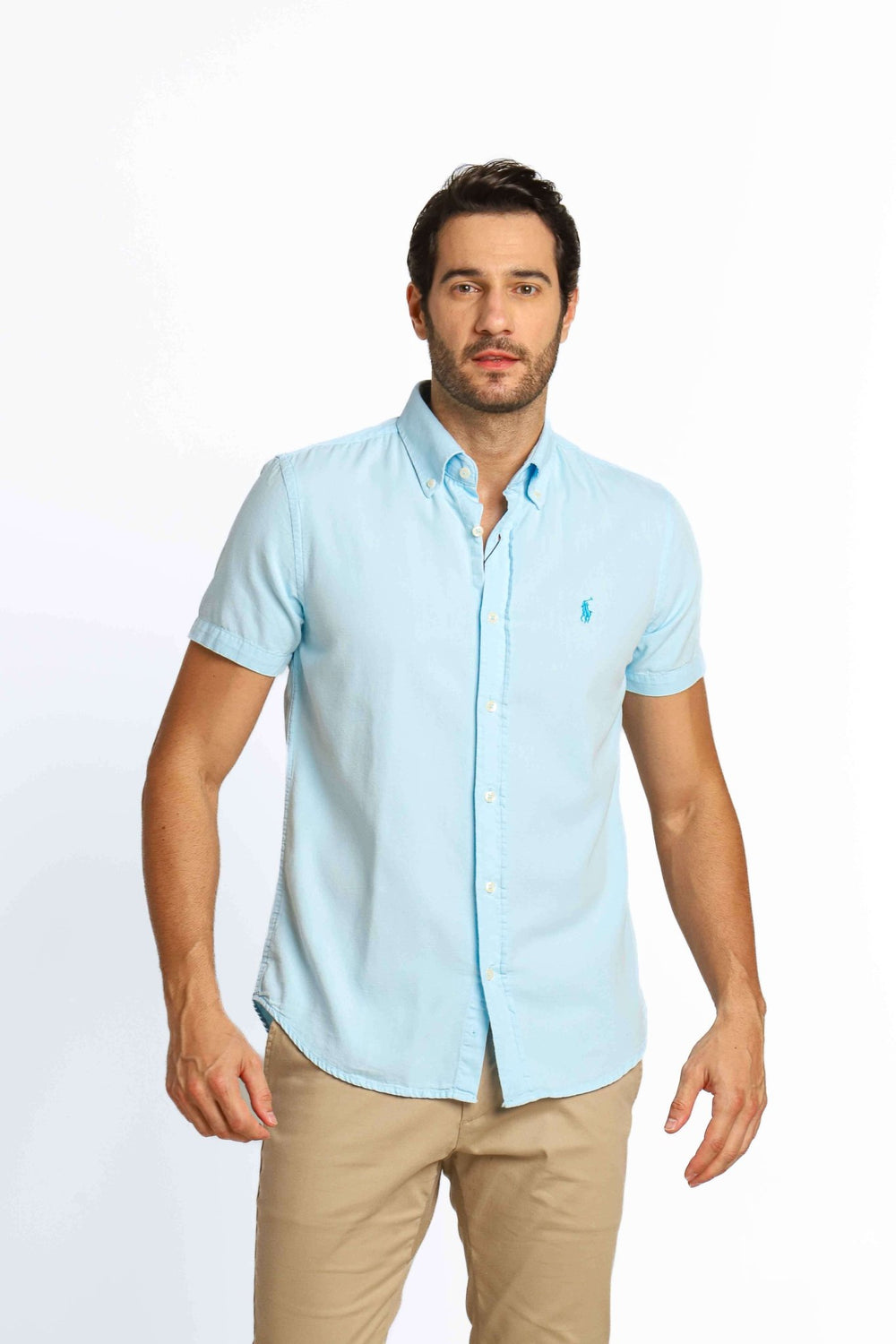 Camisa RL Mc Custom Fit Azul Claro Ponei Azul - Live - Henri Store