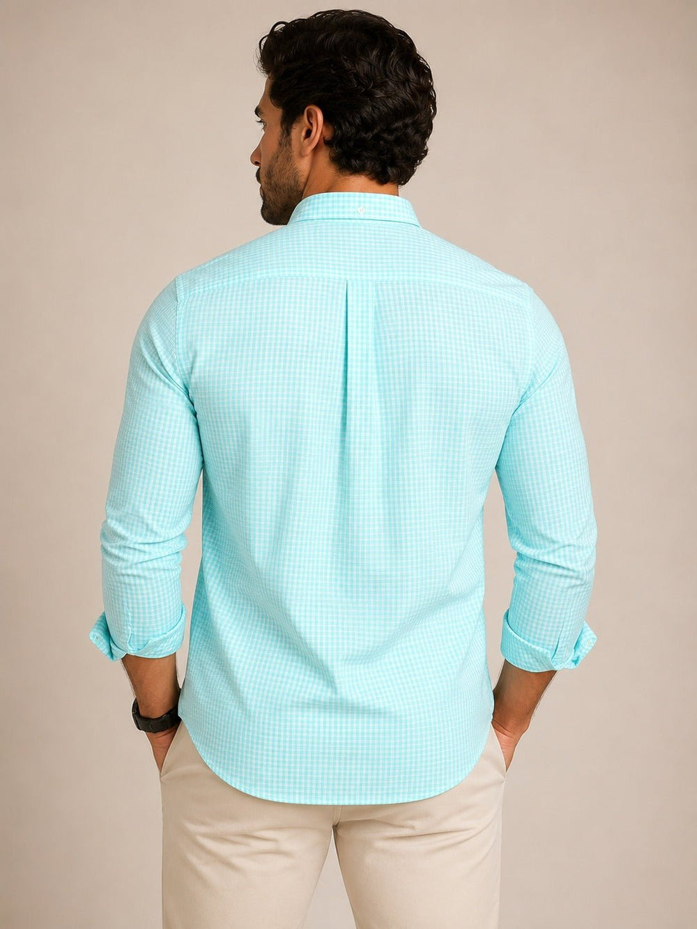 Camisa RL Ml Xadrez Verde Agua Ponei Roxo - Henri Store