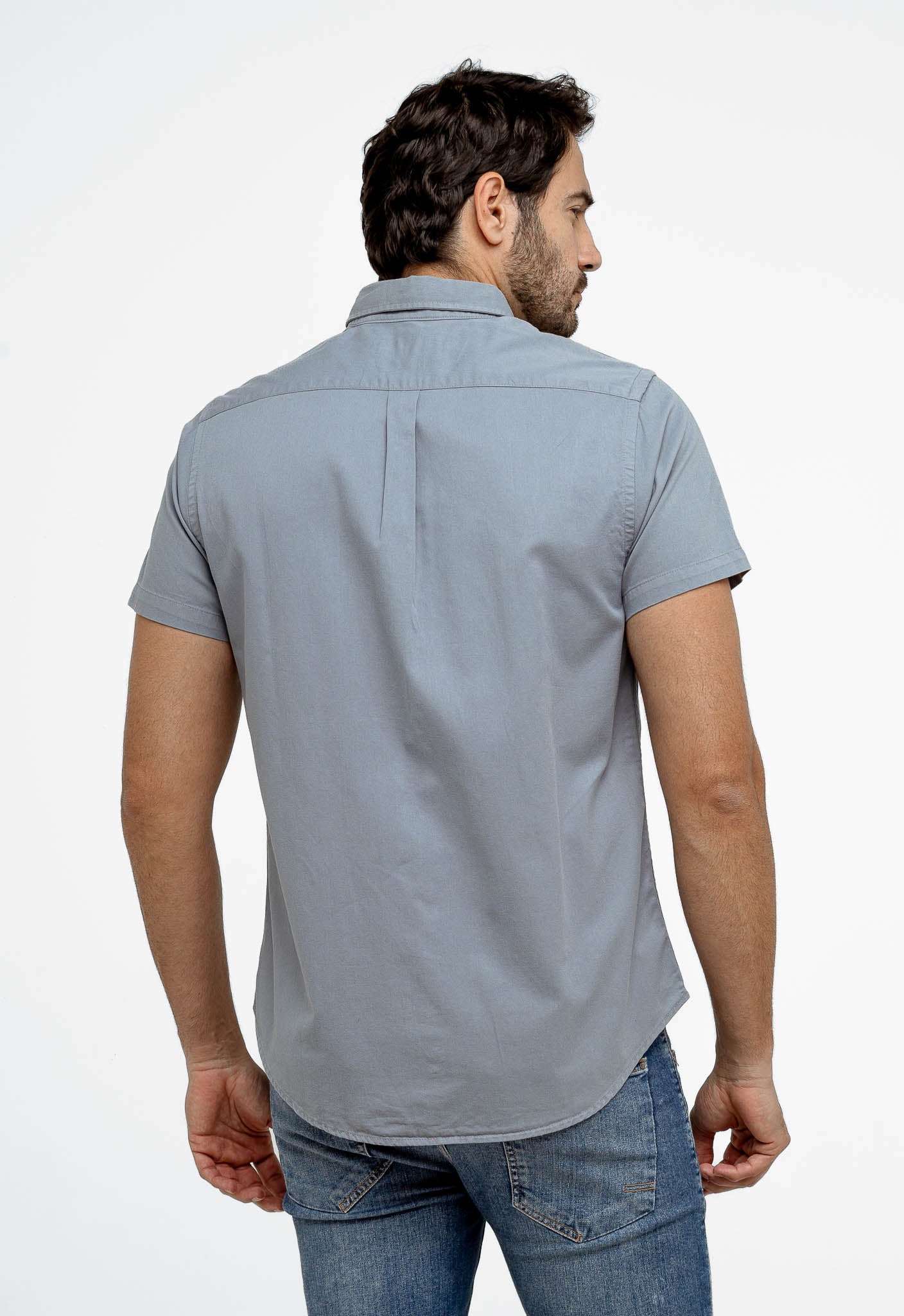 Camisa RL Oxford Cinza / Small Poney Roxo Mc - Henri Store