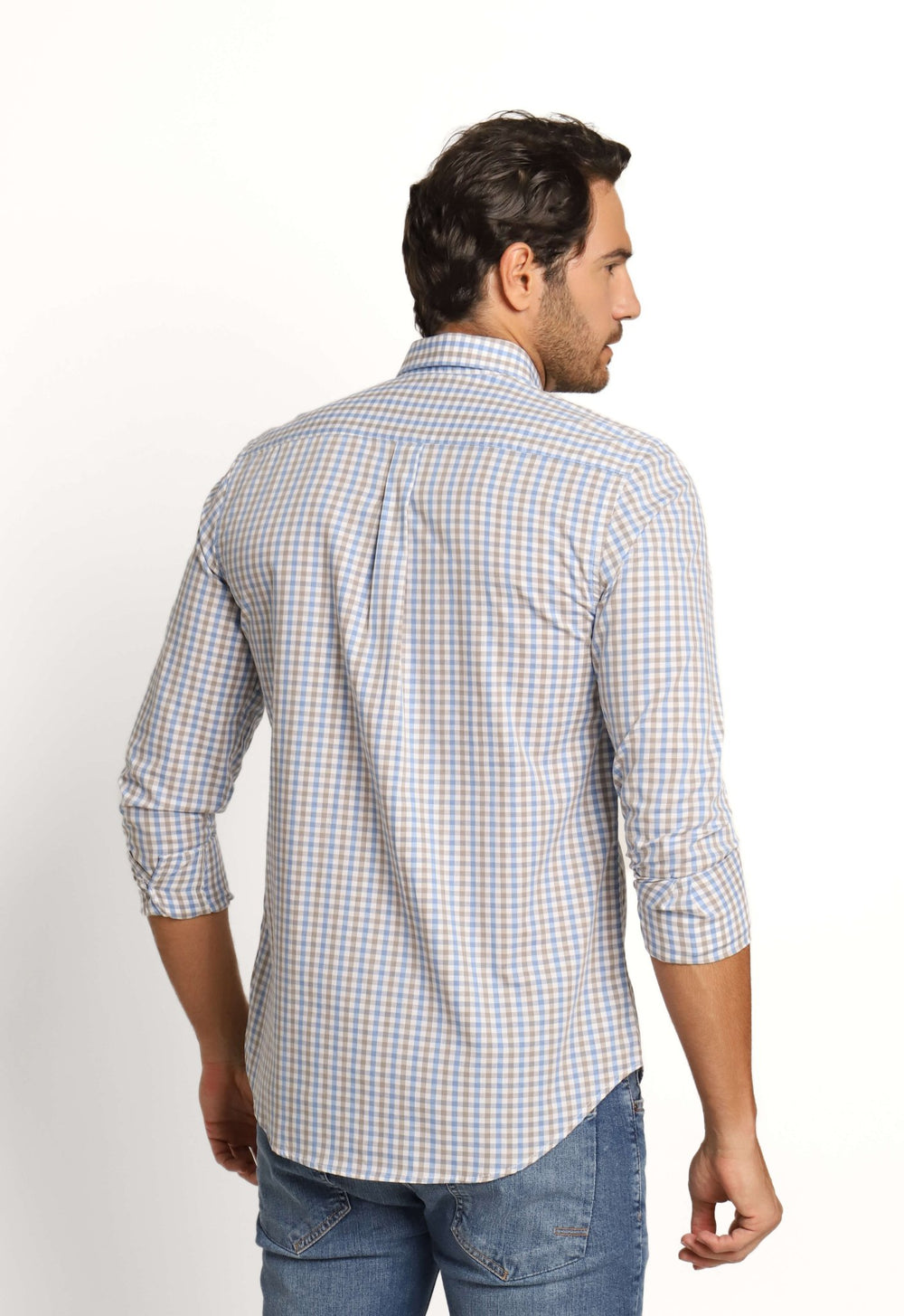 Camisa RL Xadrez Cinza c/ Azul Poney Amarelo - Henri Store