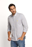 Camisa RL Xadrez Cinza c/ Azul Poney Amarelo - Henri Store