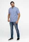 Camisa RL Xadrez Custom Fit MC Azul / Small Poney Laranja - Henri Store