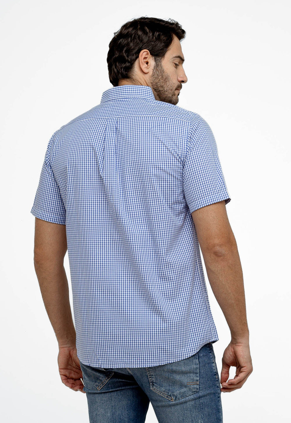 Camisa RL Xadrez Custom Fit MC Azul / Small Poney Laranja - Henri Store