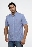 Camisa RL Xadrez Custom Fit MC Azul / Small Poney Laranja - Henri Store