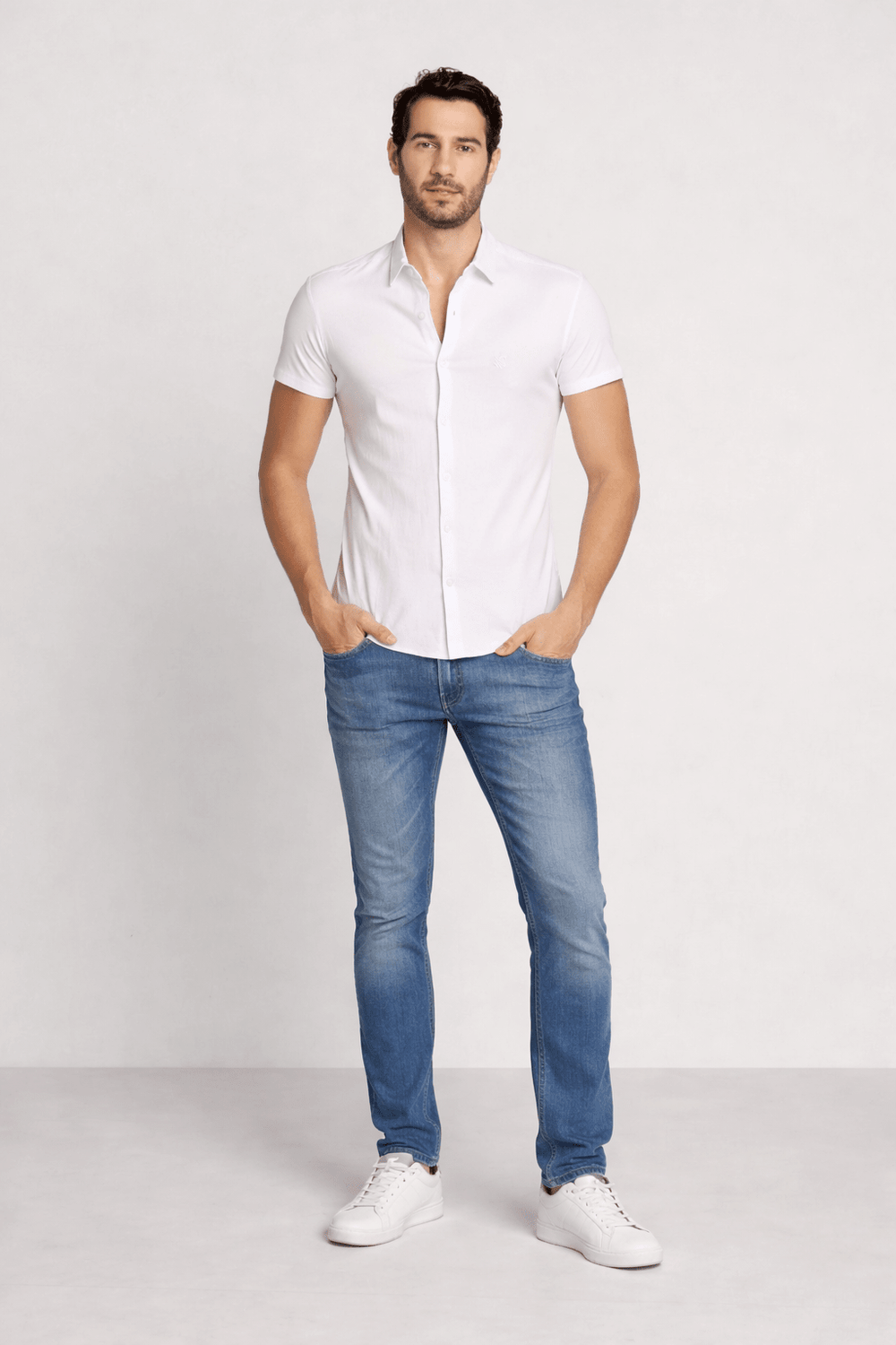 Camisa Scavo Basica Mc Branco - Henri Store