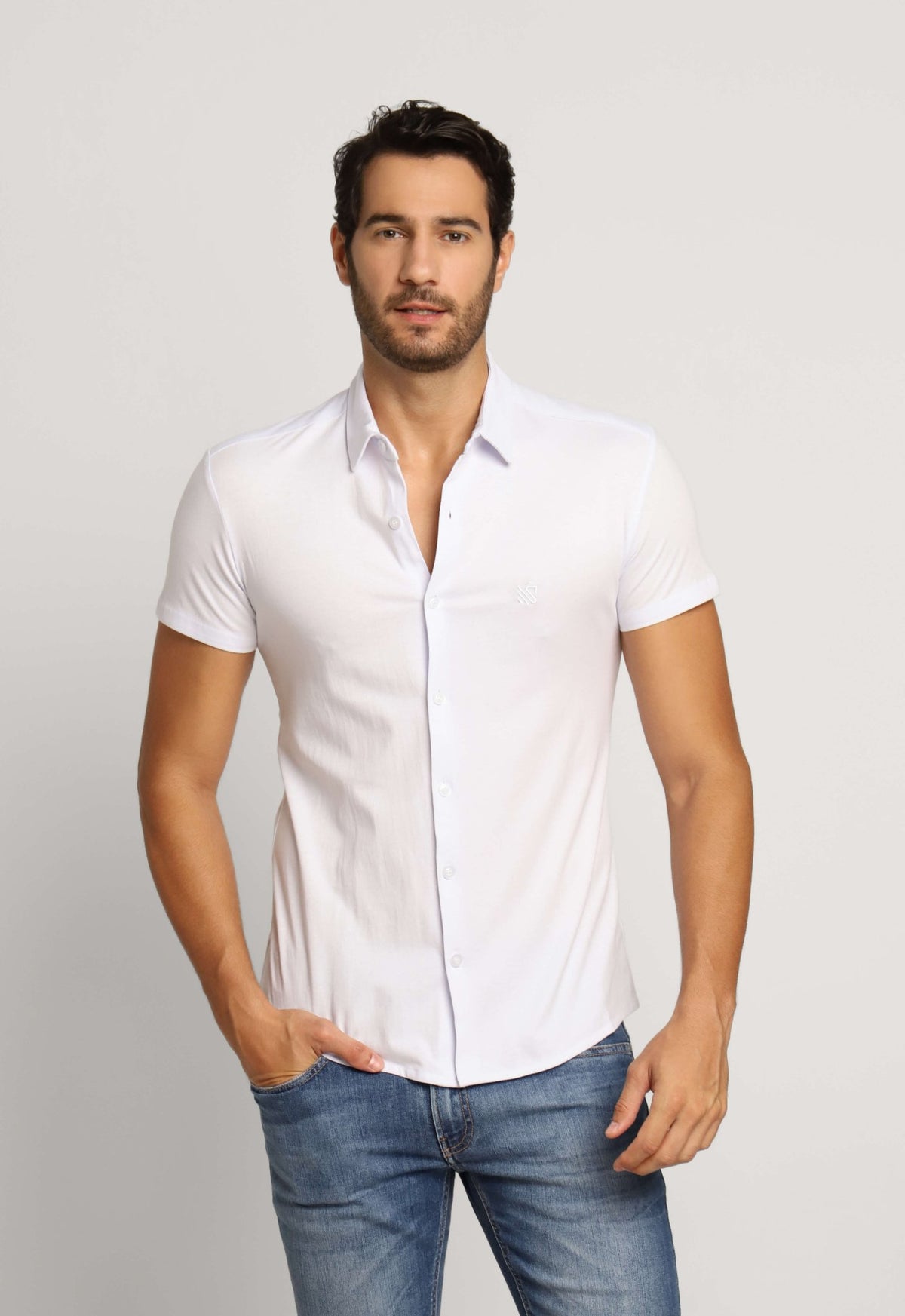 Camisa Scavo Basica Mc Branco - Henri Store