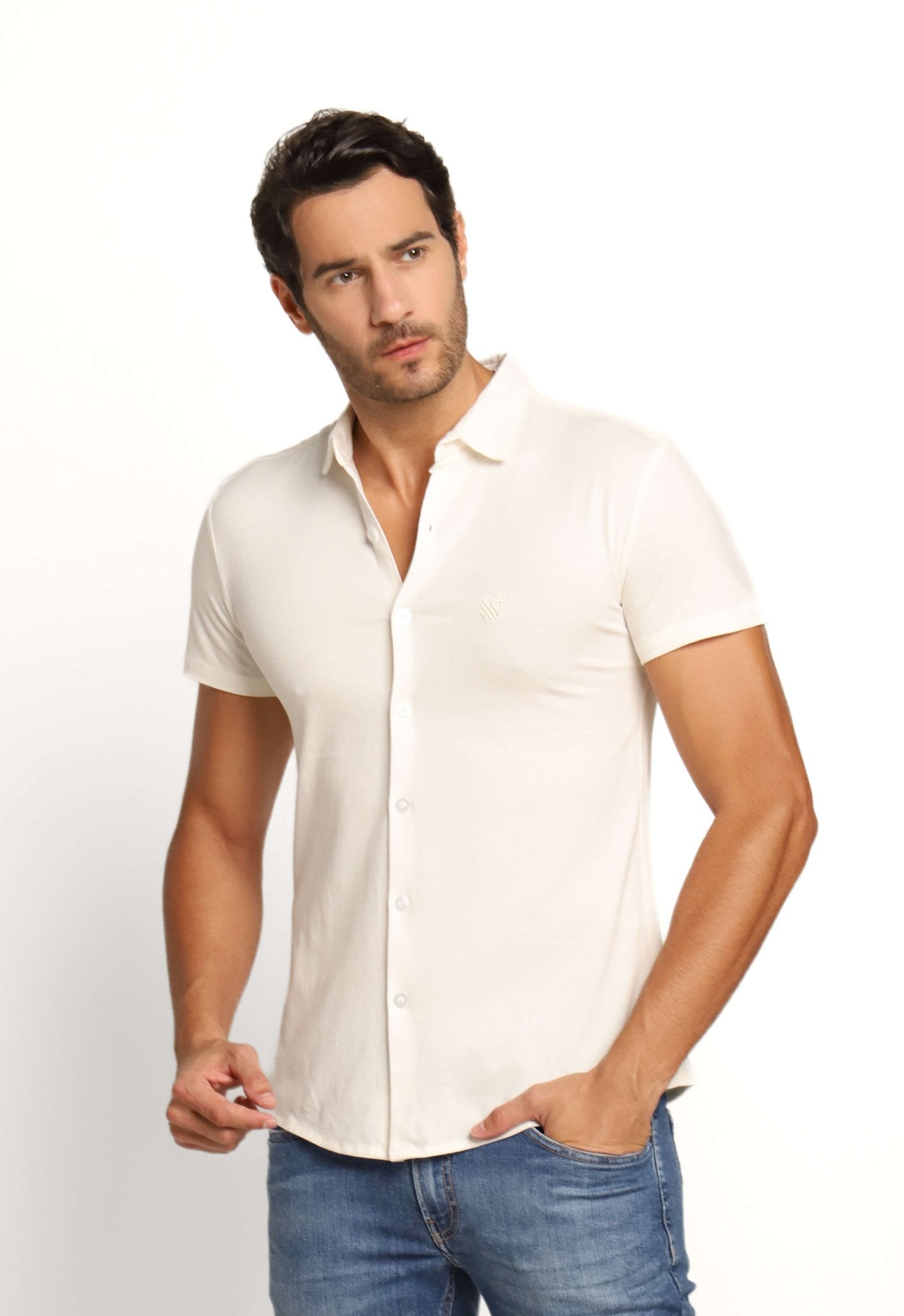Camisa Scavo Basica mc Off White - Henri Store