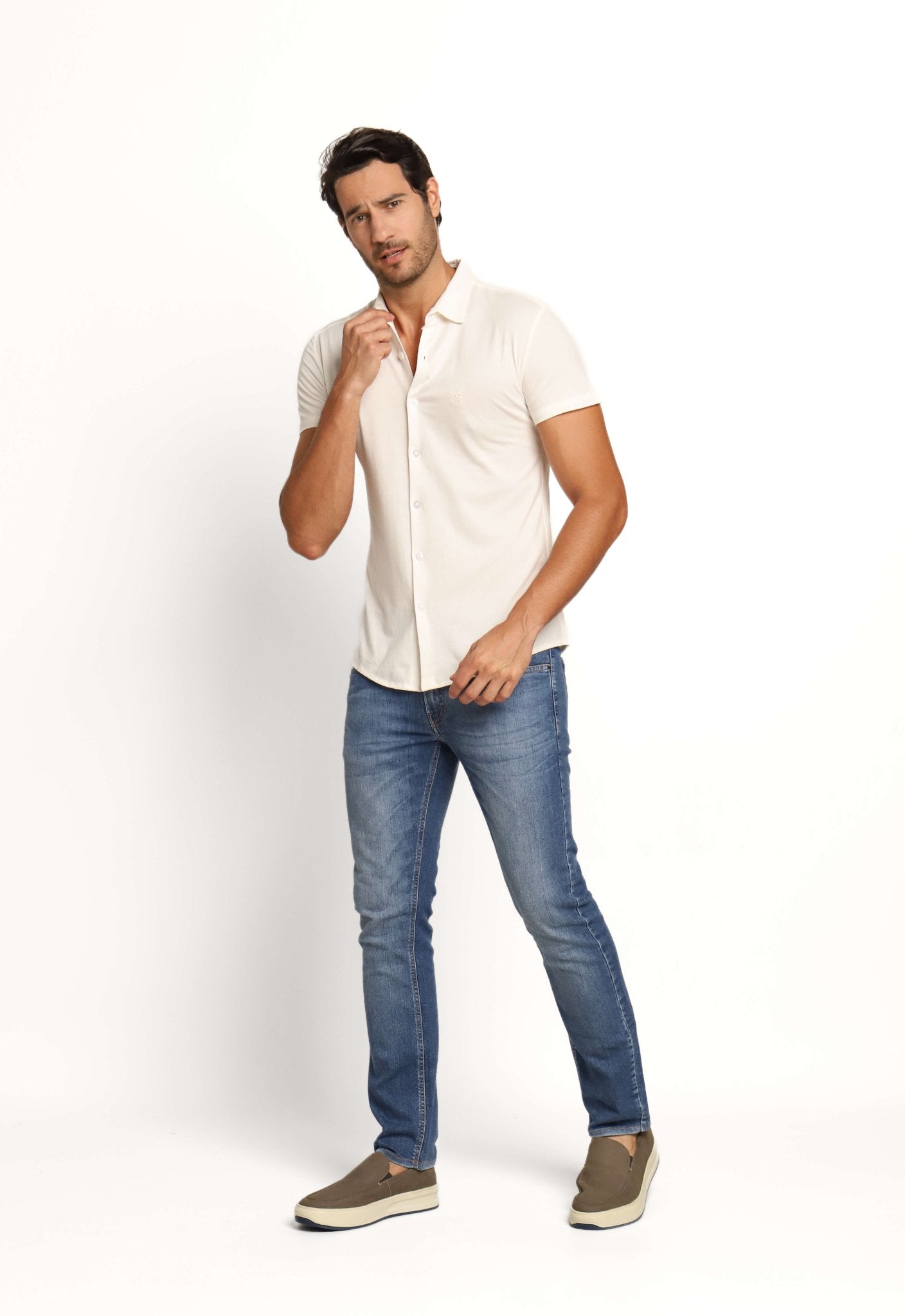 Camisa Scavo Basica mc Off White - Henri Store