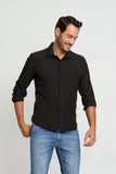 Camisa Scavo ml Slim Fit Preta - Henri Store