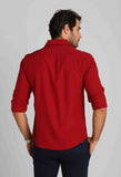 Camisa Scavo Ml Slim Fit Vermelha - Henri Store