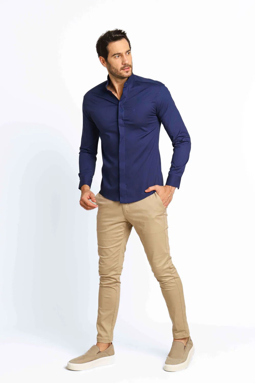 Camisa Scavo ml Slim Gola Padre - Live - Henri Store