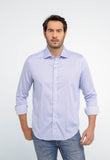 Camisa Social Slim Algodão Egípcio Azul Claro Manga Longa - Henri Store