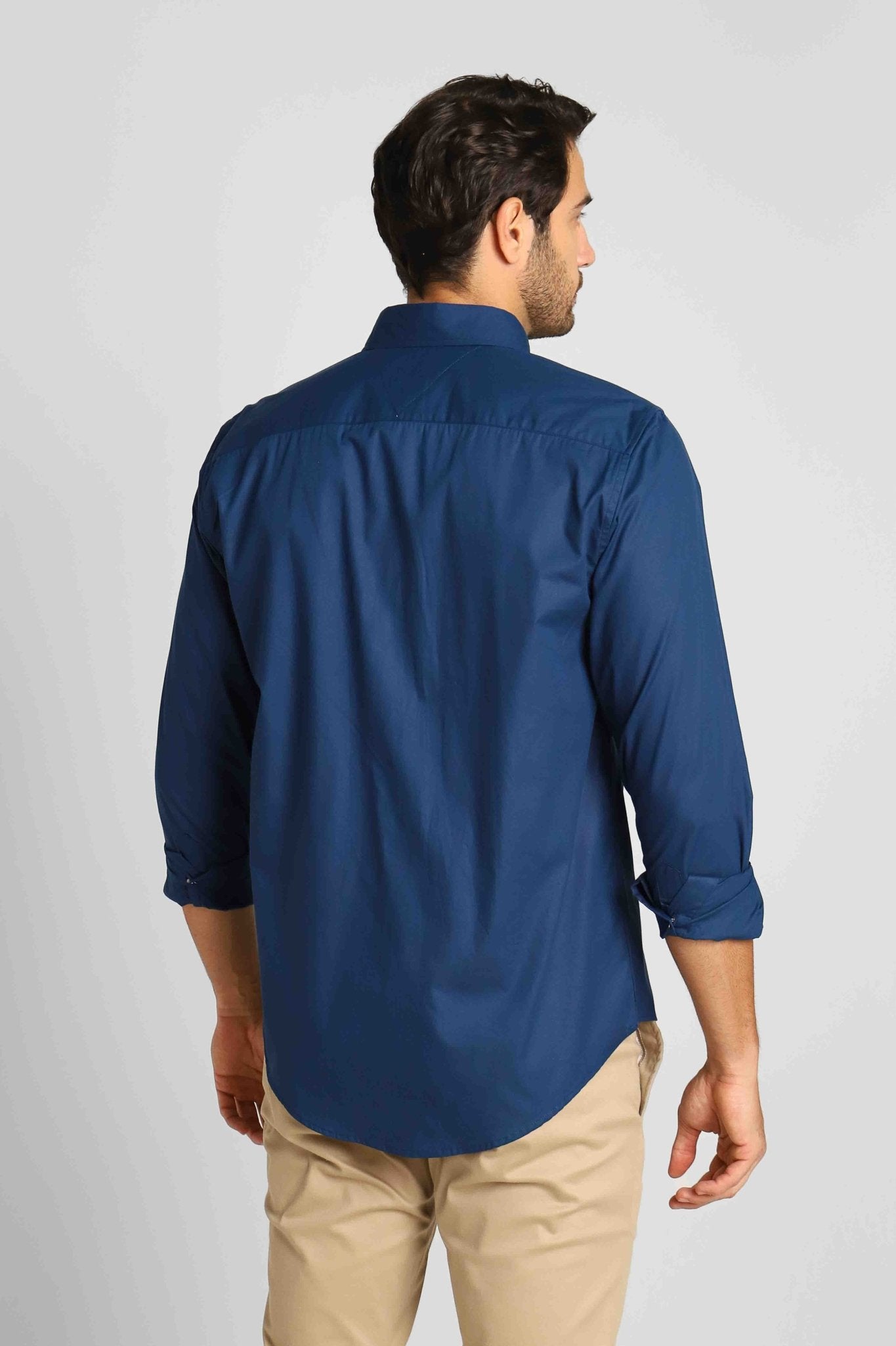 Camisa Tommy Hilfiger Azul Marinho Ml Regular Fit - Henri Store