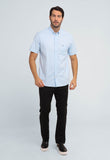 Camisa Tommy Hilfiger Light Oxford Regular Fit Azul Claro Mc - Henri Store