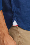 Camisa Tommy Hilfiger Linho ml Regular Fit Azul Indigo - Henri Store