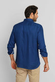 Camisa Tommy Hilfiger Linho ml Regular Fit Azul Indigo - Henri Store