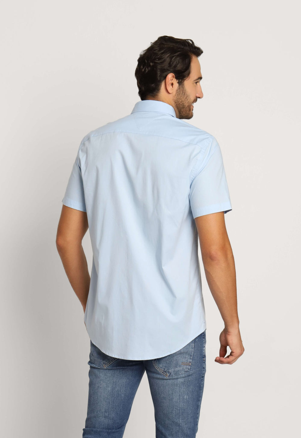 Camisa Tommy Hilfiger Mc Classic Poplin Azul Claro - Henri Store
