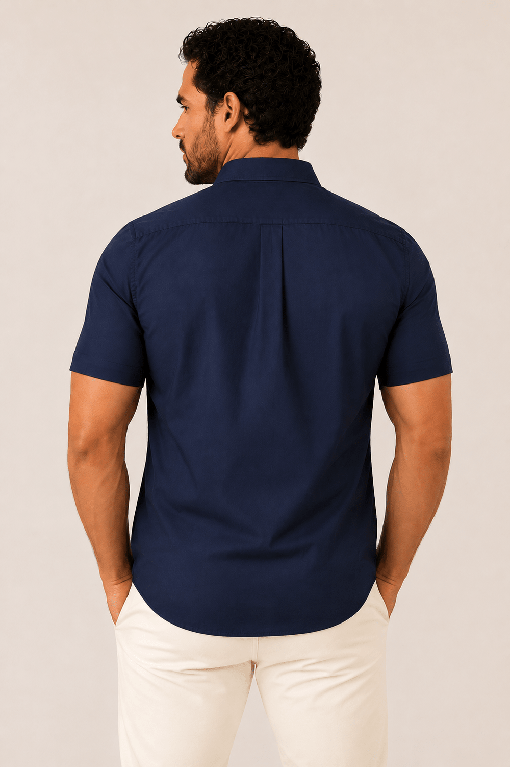 Camisa Tommy Hilfiger Mc Regular Fit Classic Poplin Marinho - Henri Store