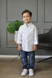 Camisa Tommy Hilfiger Ml Oxford Branca Infantil - Henri Store
