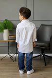 Camisa Tommy Hilfiger Ml Oxford Branca Infantil - Henri Store