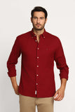 Camisa Tommy Hilfiger Ml Regular Fit Flex Brushed Twill Bordô - Henri Store