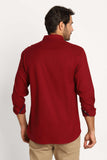 Camisa Tommy Hilfiger Ml Regular Fit Flex Brushed Twill Bordô - Henri Store