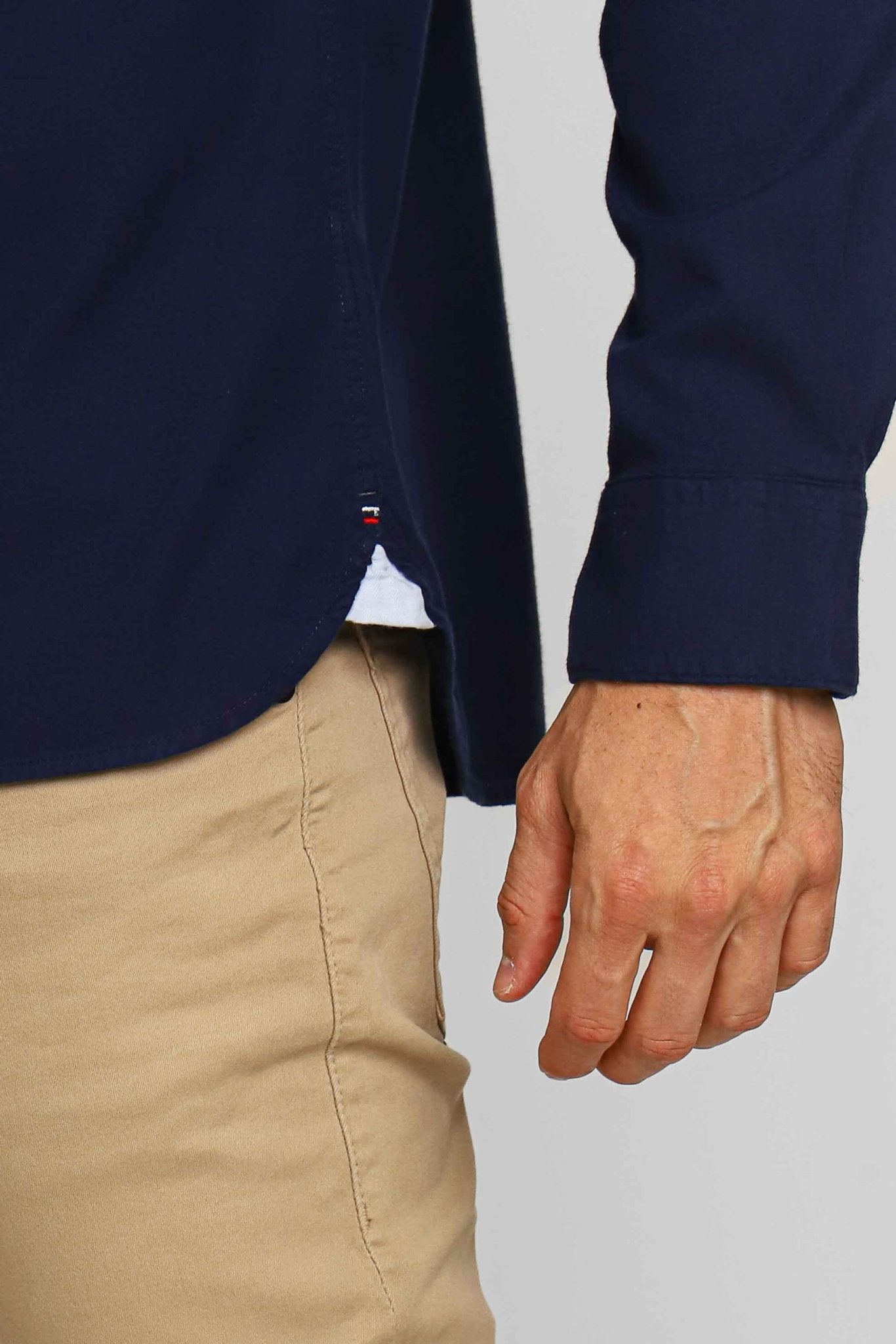 Camisa Tommy Hilfiger Ml Regular Fit Flex Brushed Twill Marinho - Henri Store