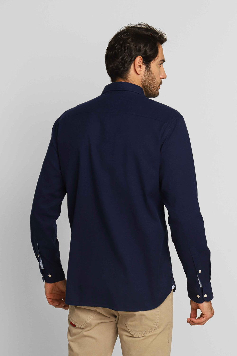 Camisa Tommy Hilfiger Ml Regular Fit Flex Brushed Twill Marinho - Henri Store
