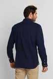 Camisa Tommy Hilfiger Ml Regular Fit Flex Brushed Twill Marinho - Henri Store