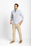 Camisa Tommy Hilfiger ml Regular Fit Flex Poplin Azul - Henri Store