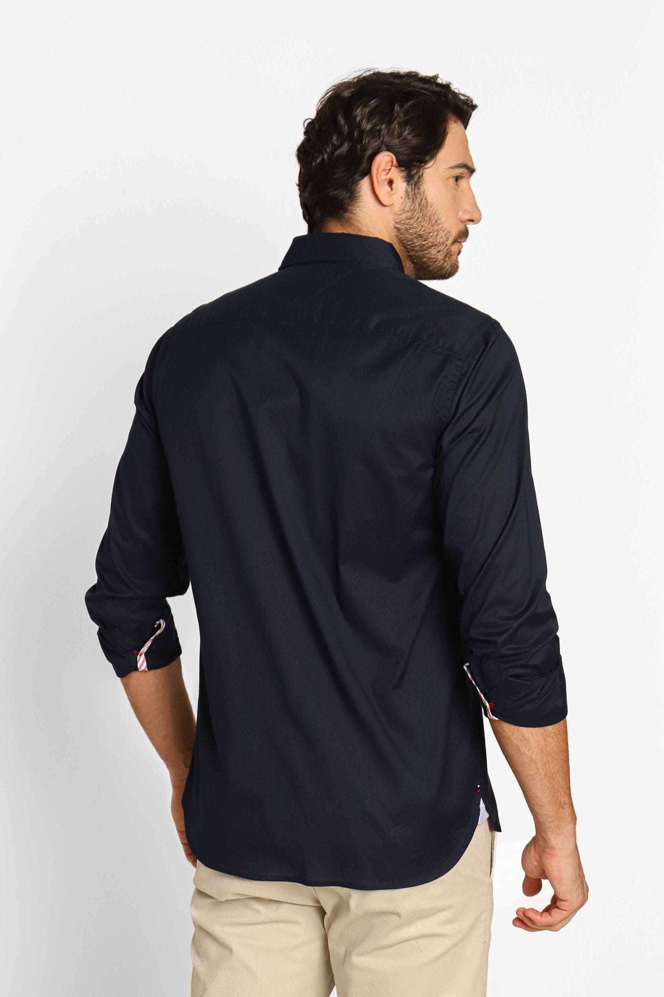 Camisa Tommy Hilfiger ml Regular Fit Flex Poplin Marinho - Henri Store