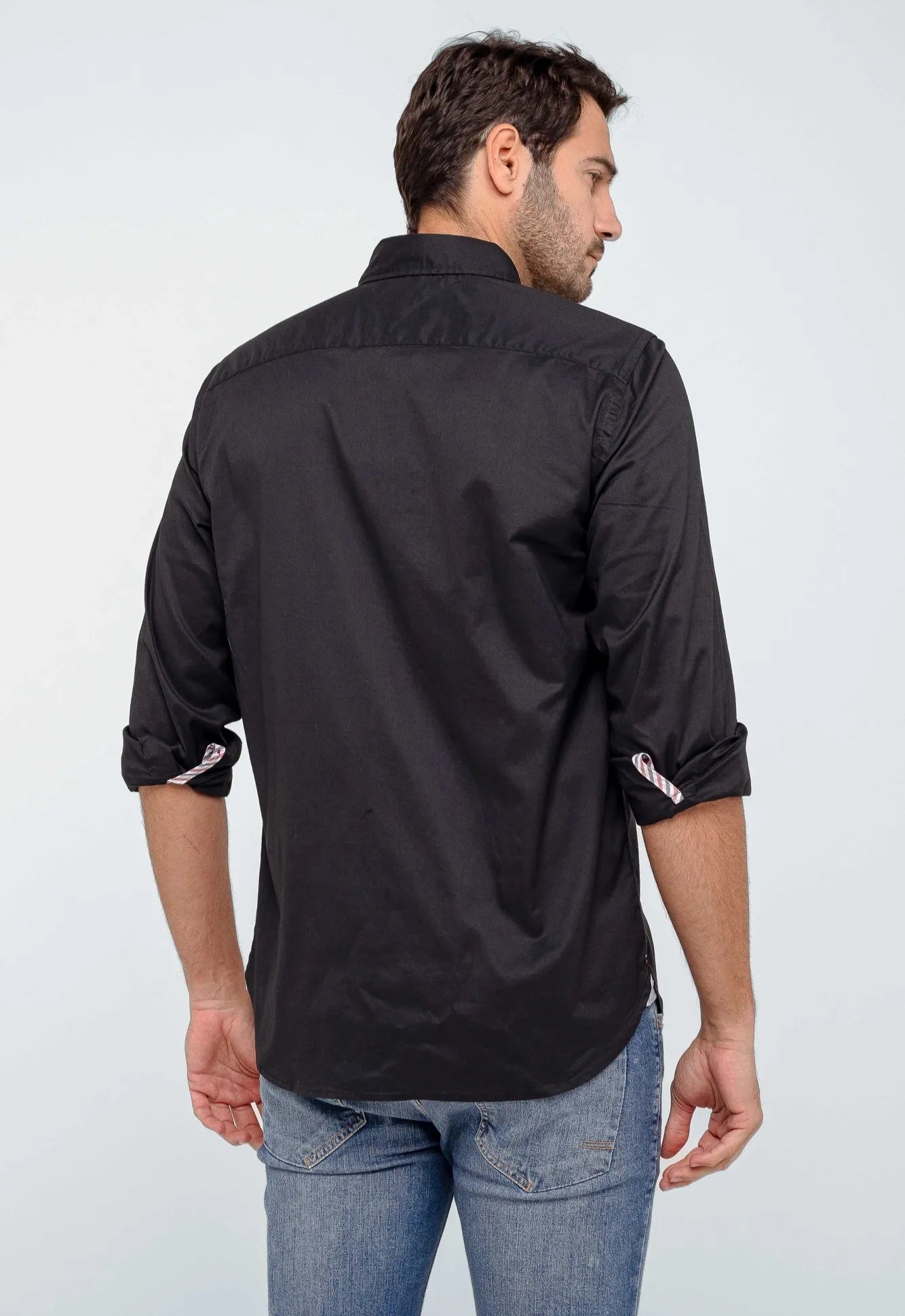 Camisa Tommy Hilfiger ml Regular Fit Flex Poplin Preto - Henri Store