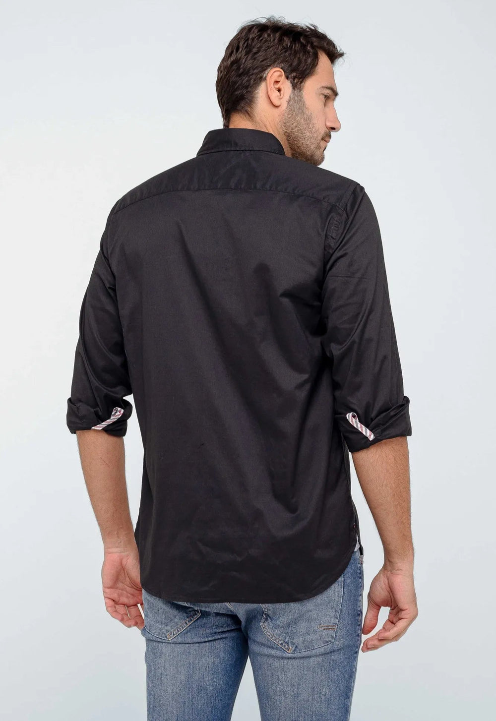 Camisa Tommy Hilfiger ml Regular Fit Flex Poplin Preto - Henri Store
