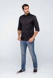 Camisa Tommy Hilfiger ml Regular Fit Flex Poplin Preto - Henri Store