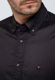 Camisa Tommy Hilfiger ml Regular Fit Flex Poplin Preto - Henri Store