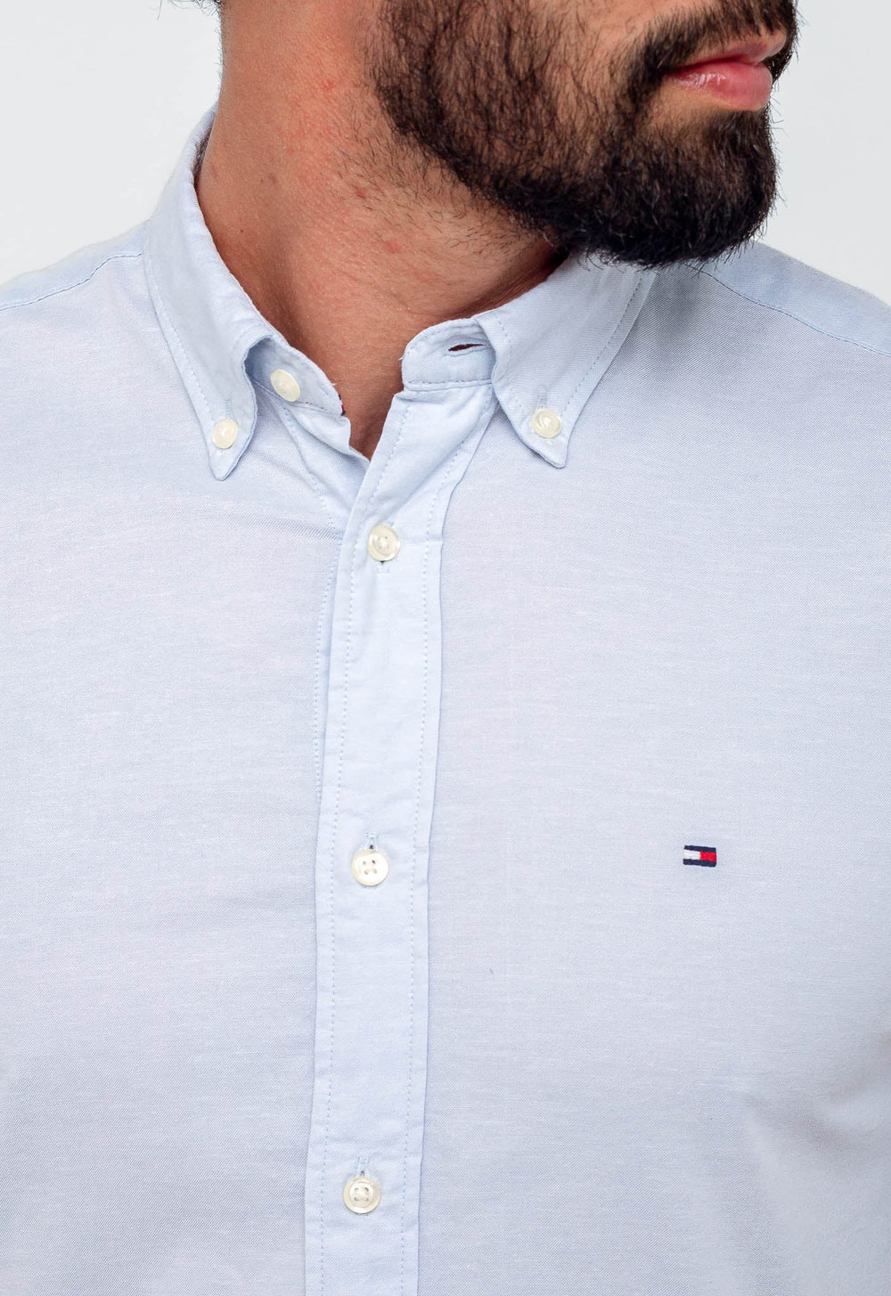 Camisa Tommy Hilfiger ml Regular Fit Oxford Azul Claro - Henri Store