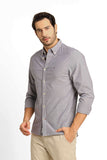 Camisa Tommy Hilfiger ml Regular Fit Oxford Cinza Mescla - Henri Store