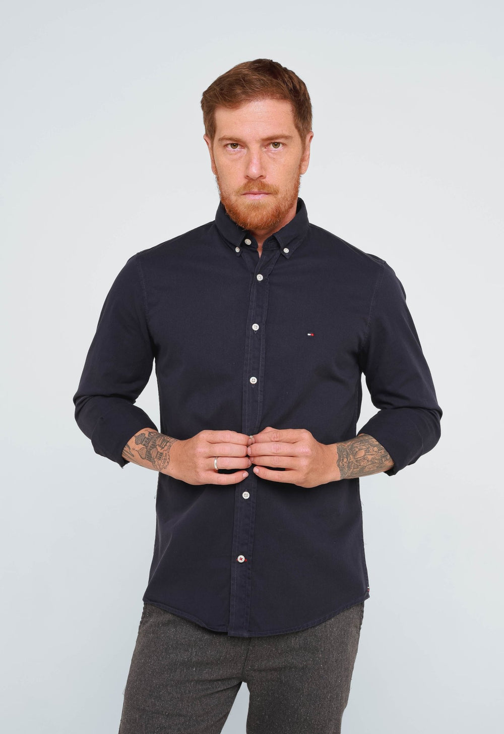 Camisa Tommy Hilfiger ML Regular Fit Oxford - Henri Store