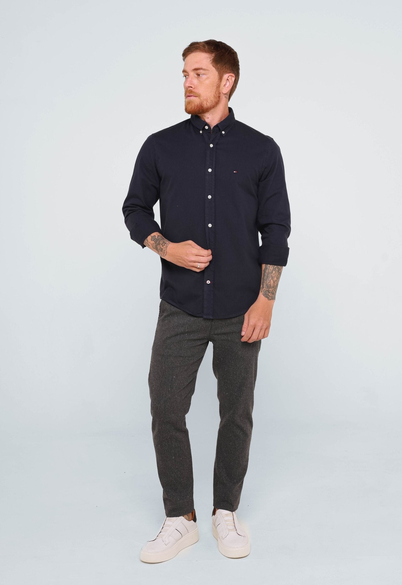 Camisa Tommy Hilfiger ML Regular Fit Oxford - Henri Store