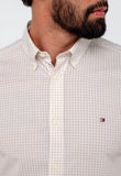 Camisa Tommy Hilfiger ml Regular Fit Xadrez Areia - Henri Store