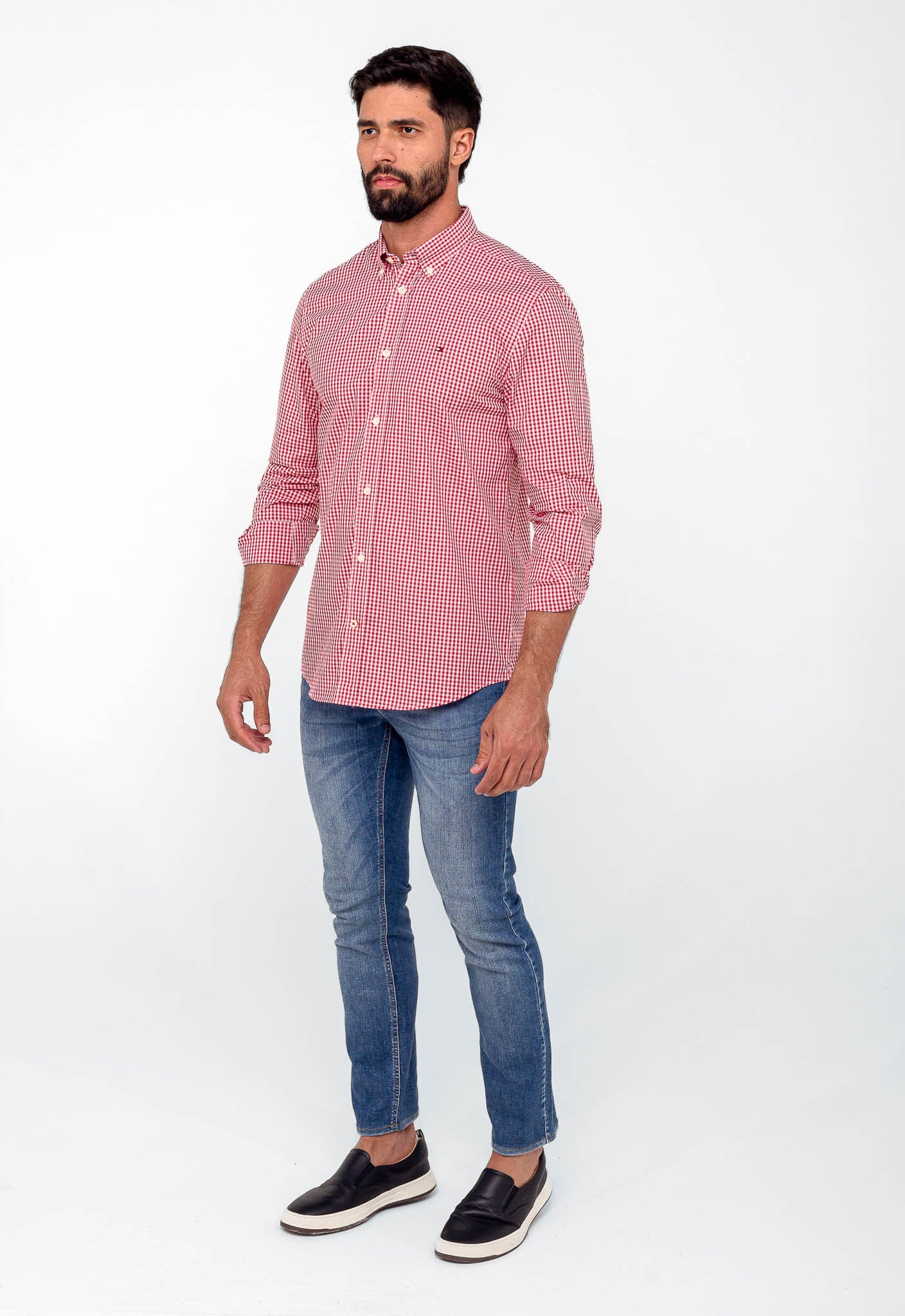 Camisa Tommy Hilfiger Ml Regular Fit Xadrez Vermelha - Henri Store