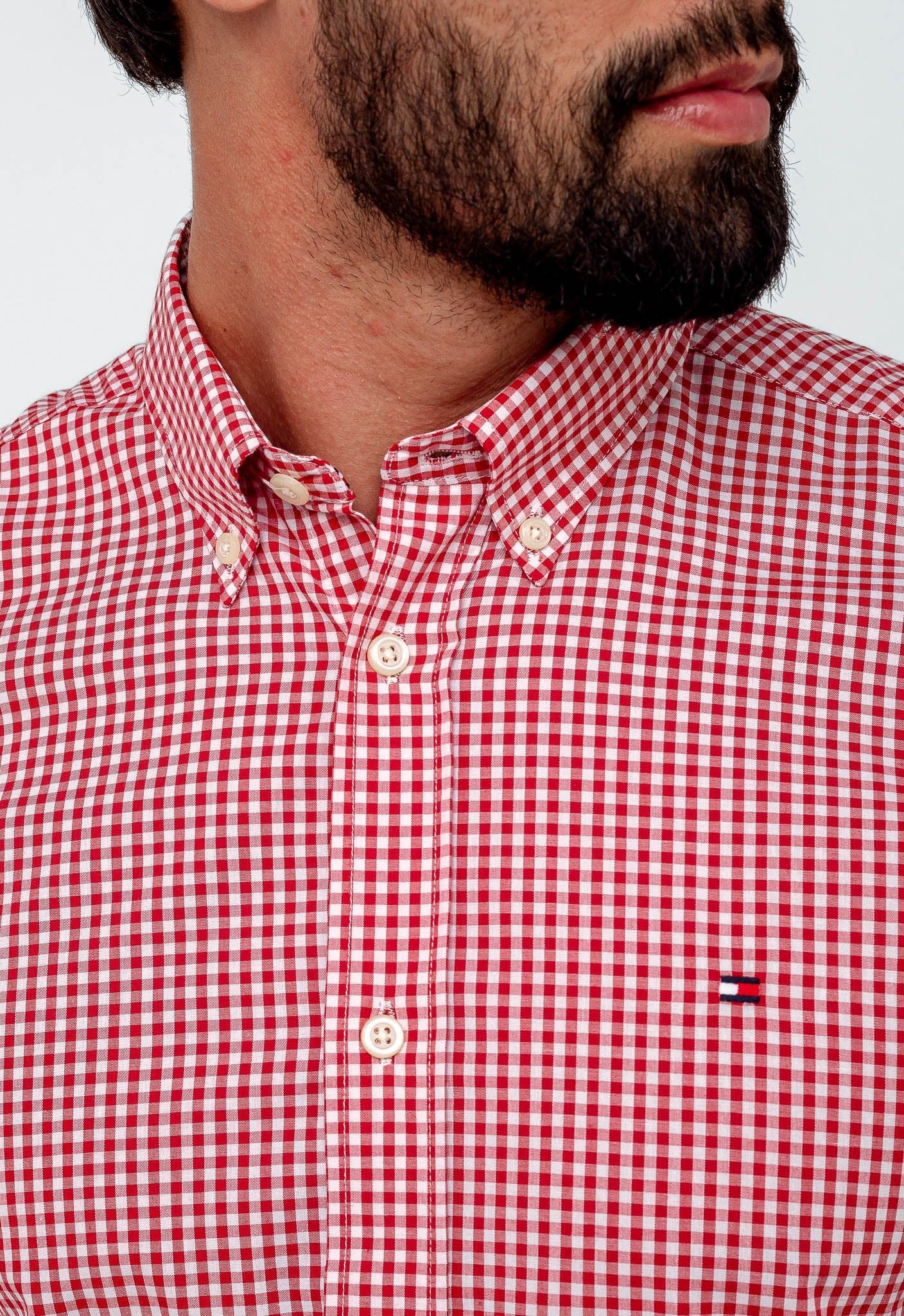 Camisa Tommy Hilfiger Ml Regular Fit Xadrez Vermelha - Henri Store