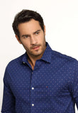 Camisa Tommy Hilfiger ml Slim Fit Estampada Marinho - Henri Store