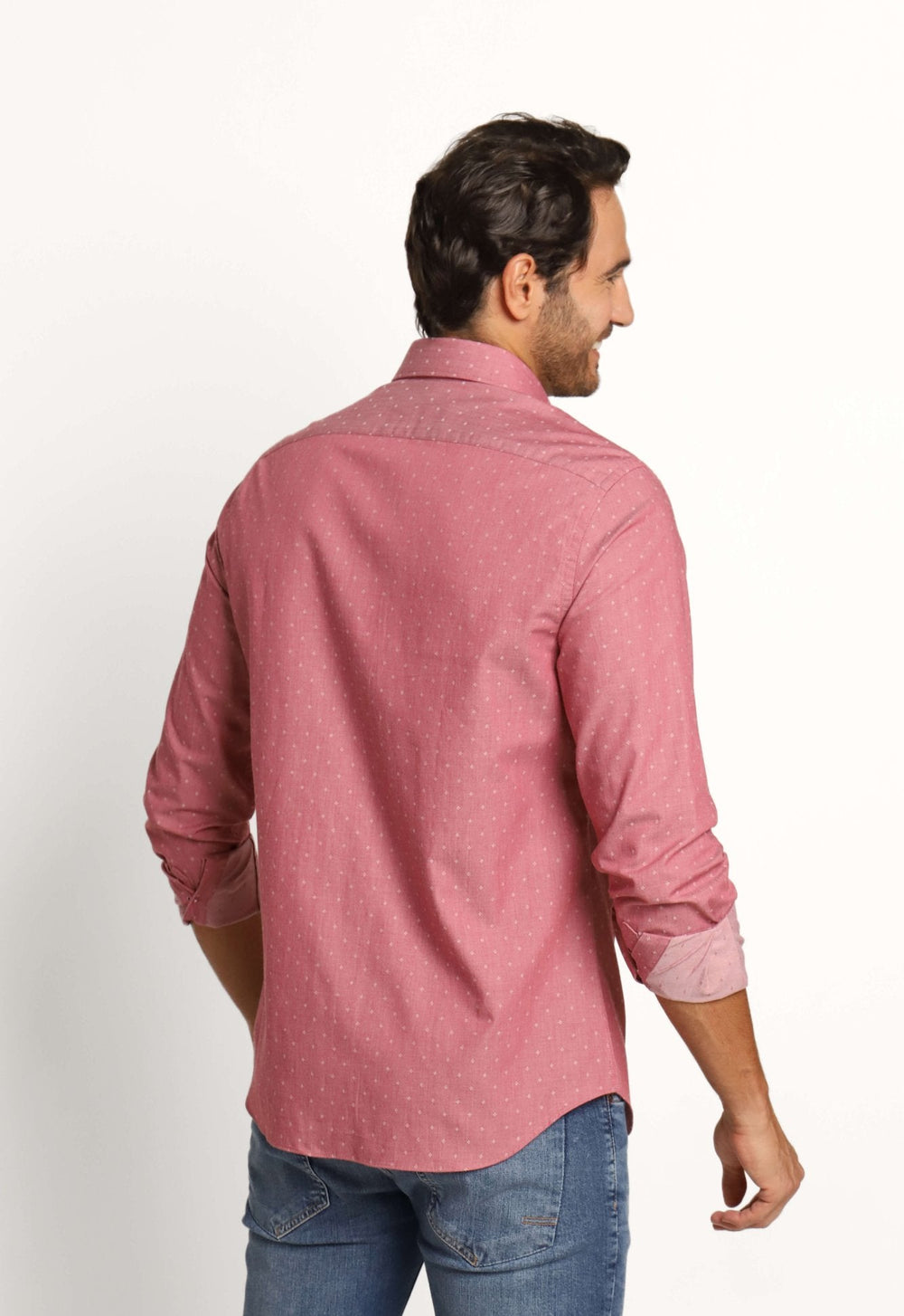 Camisa Tommy Hilfiger ml Slim Fit Estampada Vermelho - Henri Store