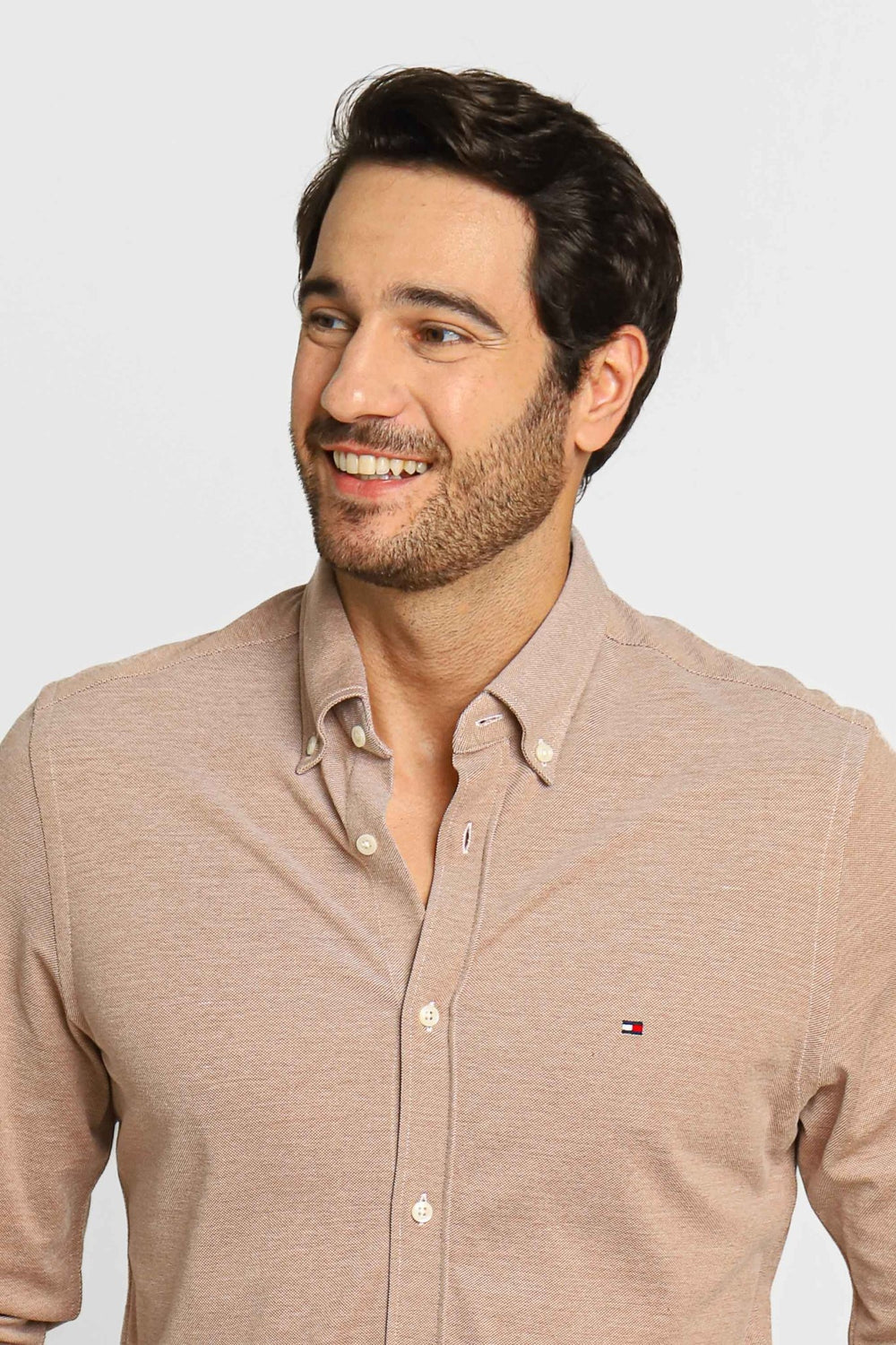 Camisa Tommy Hilfiger ml Slim Fit Knitted Cáqui - Henri Store