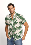 Camisa Zafferano Mc Estampada Branca C/ Verde - Henri Store